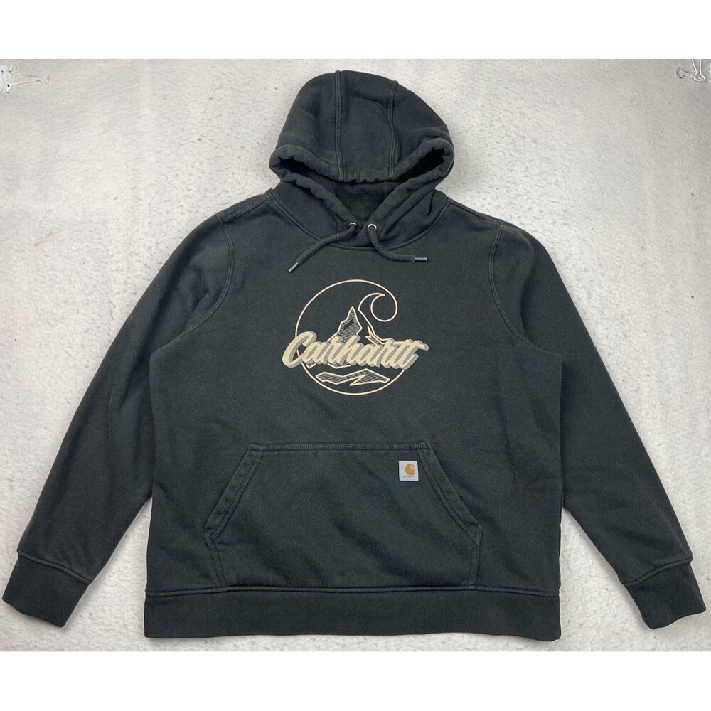 Carhartt Women’s XL Relaxed Fit Black Midweight C logo Graphic Pullover Hoodie